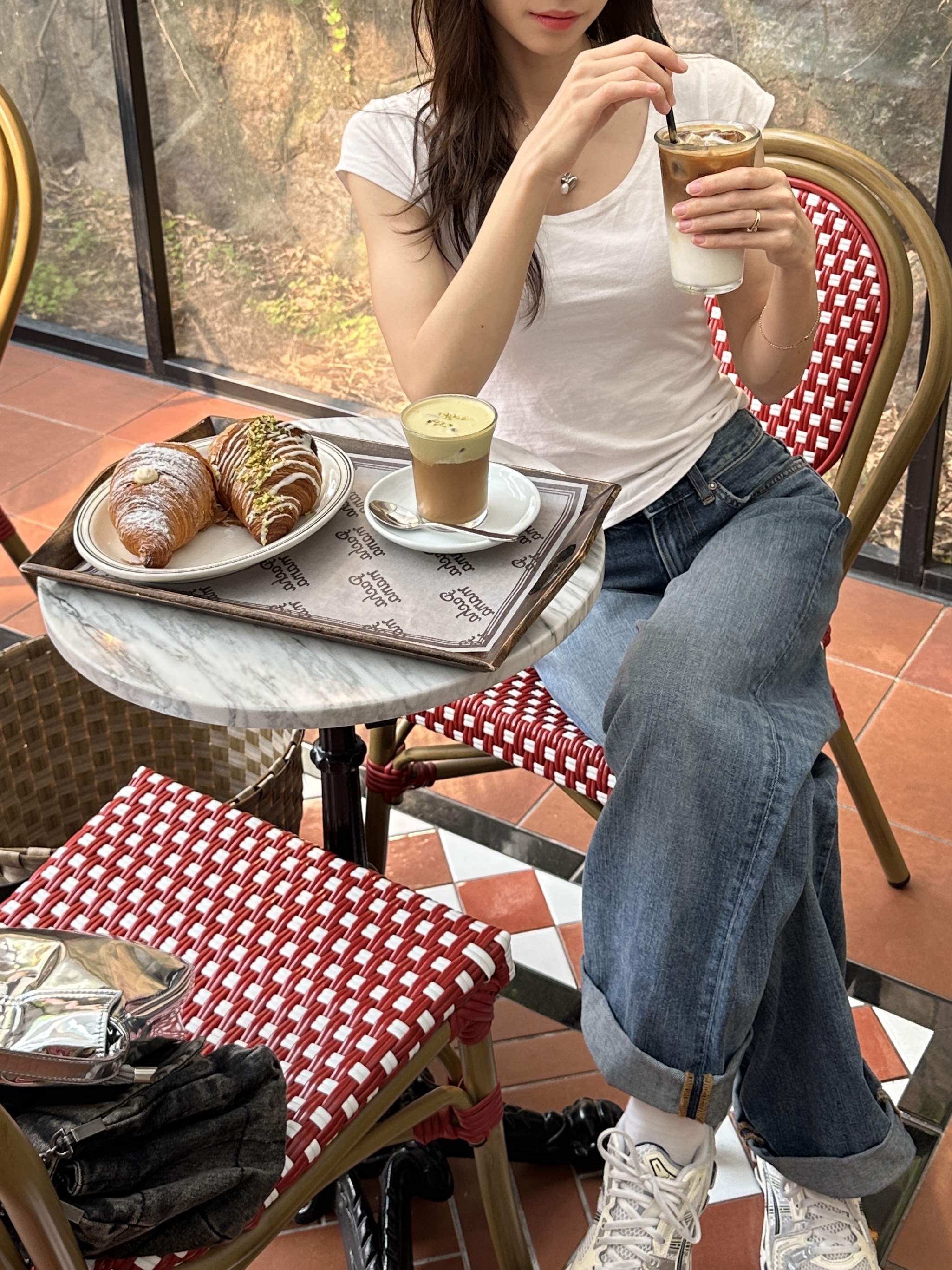 (W) Asics Gel-Kayano 14 White Midnight 착용 스타일 - 2