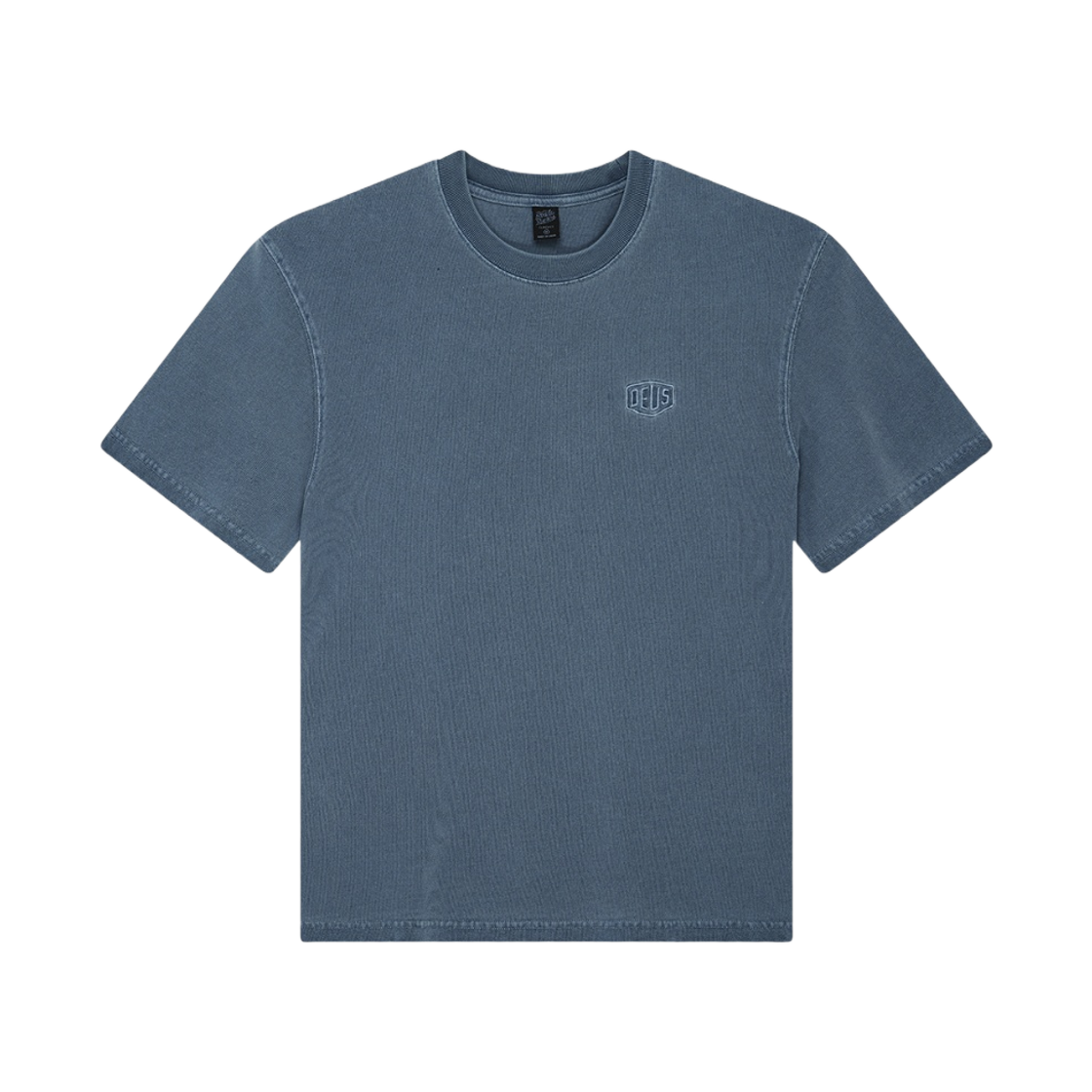 DMP251152-LGB/D252UTS120-060 Deus Ex Machina Shield Garment Dyed T-Shirt Blue
