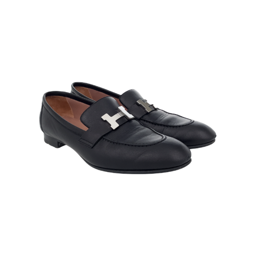 ITRAOU7C6NRA Hermes Paris Loafer 37 Black Silver