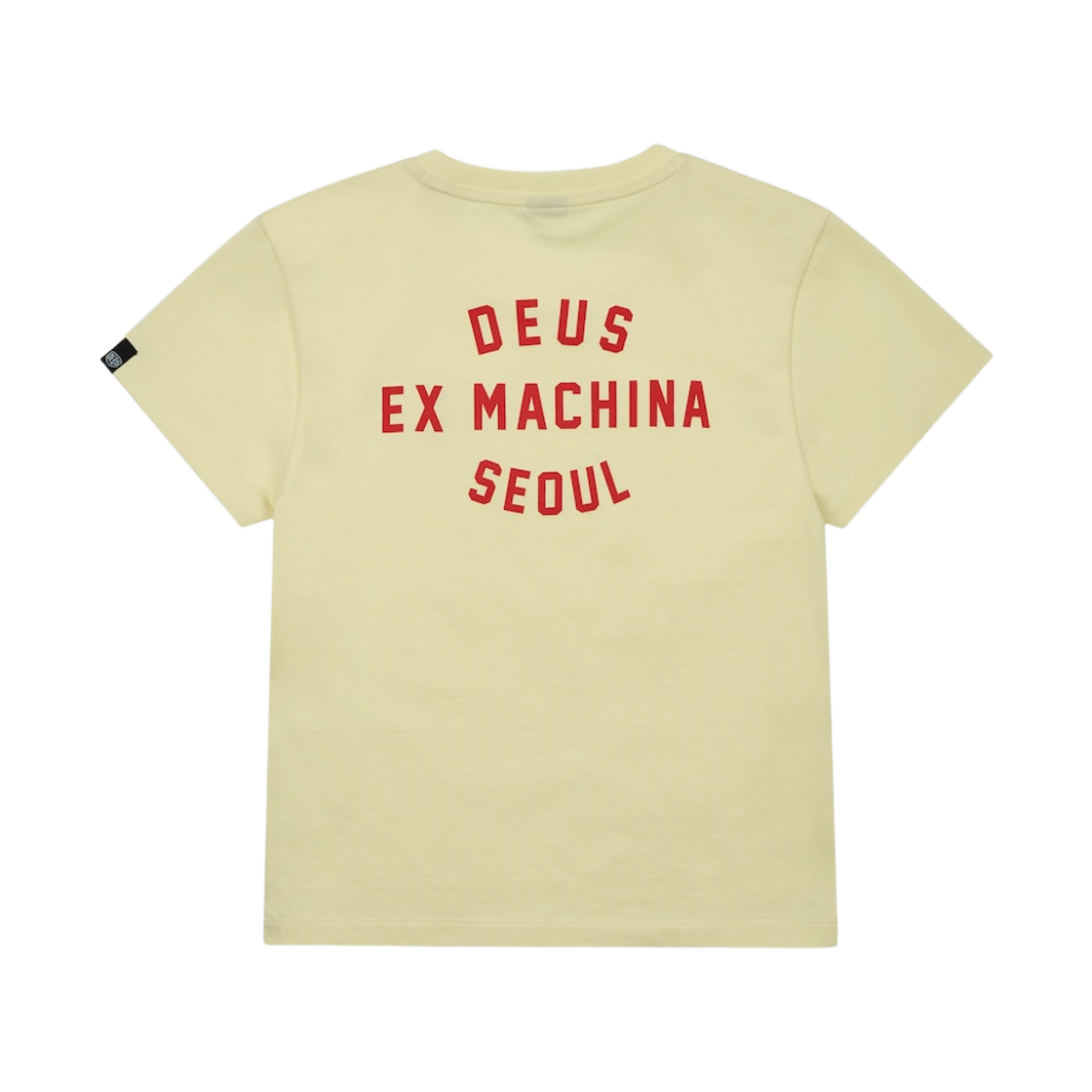 (W) 데우스 엑스 마키나 서울 컬리지 어드레스 크롭 티셔츠 라이트 옐로우((W) Deus Ex Machina Seoul College Address Crop T-Shirt Light Yellow) - 2