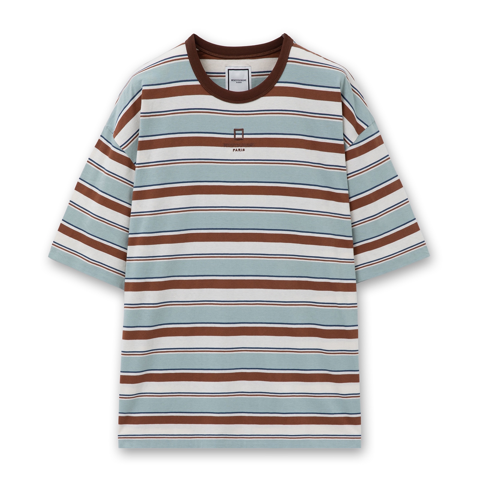 Wooyoungmi Stripe  T-Shirt Mint - 25SS 착용 스타일 - 1