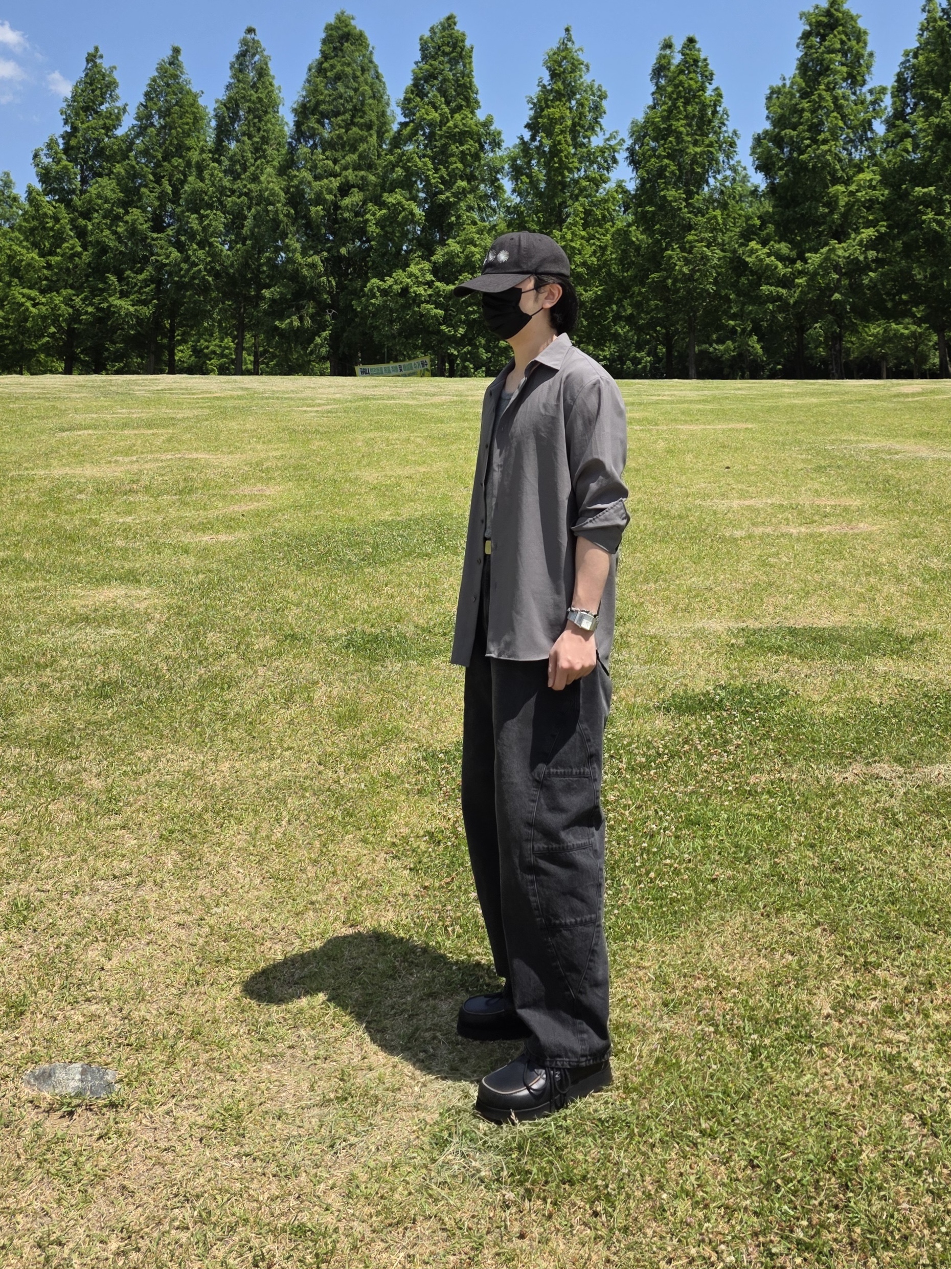 noun Sharp Corn Denim Pants Black 착용 스타일 - 1