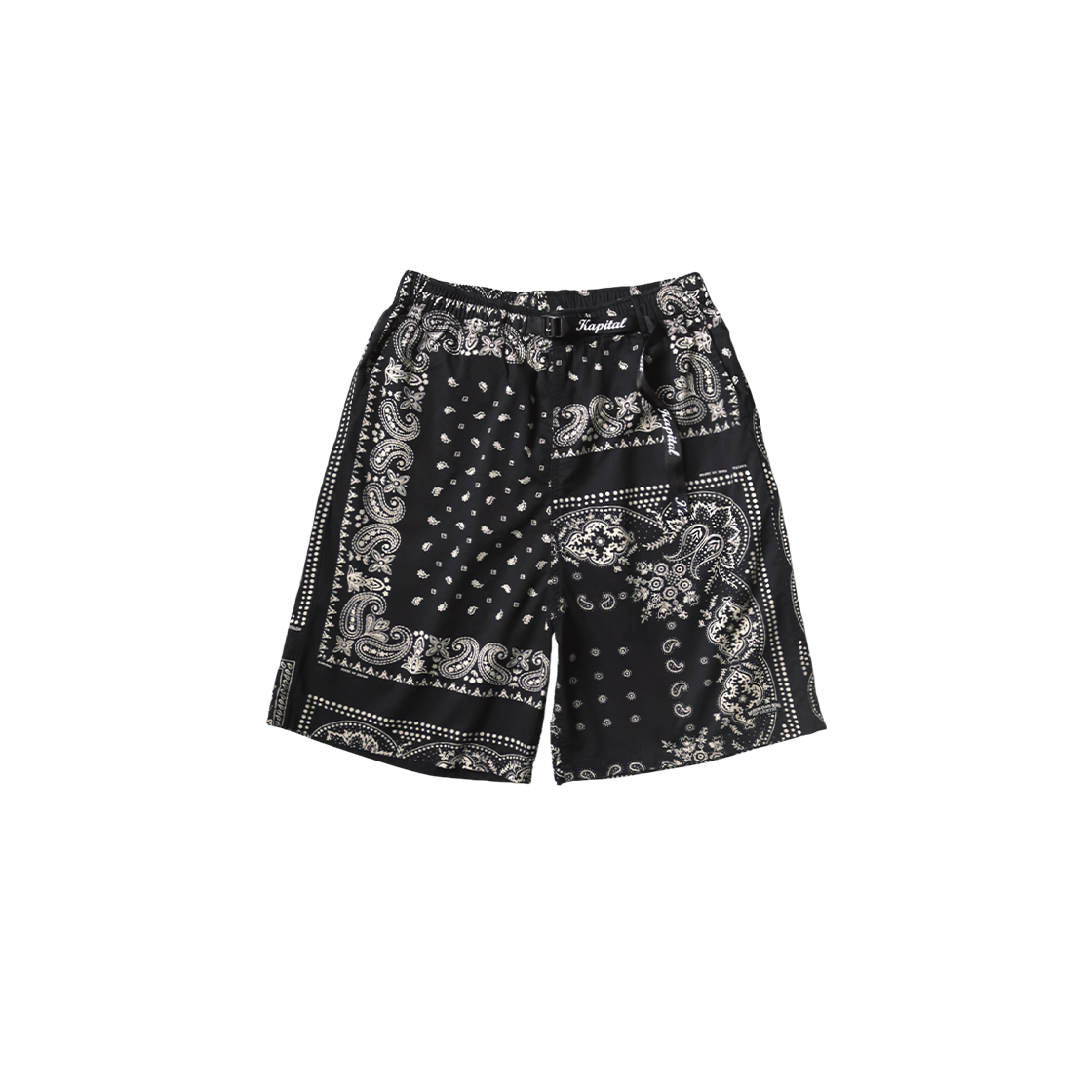 K2504SP149 Kapital Combed Burberry Rat Brand Bandana Patchwork Easy Shorts Black