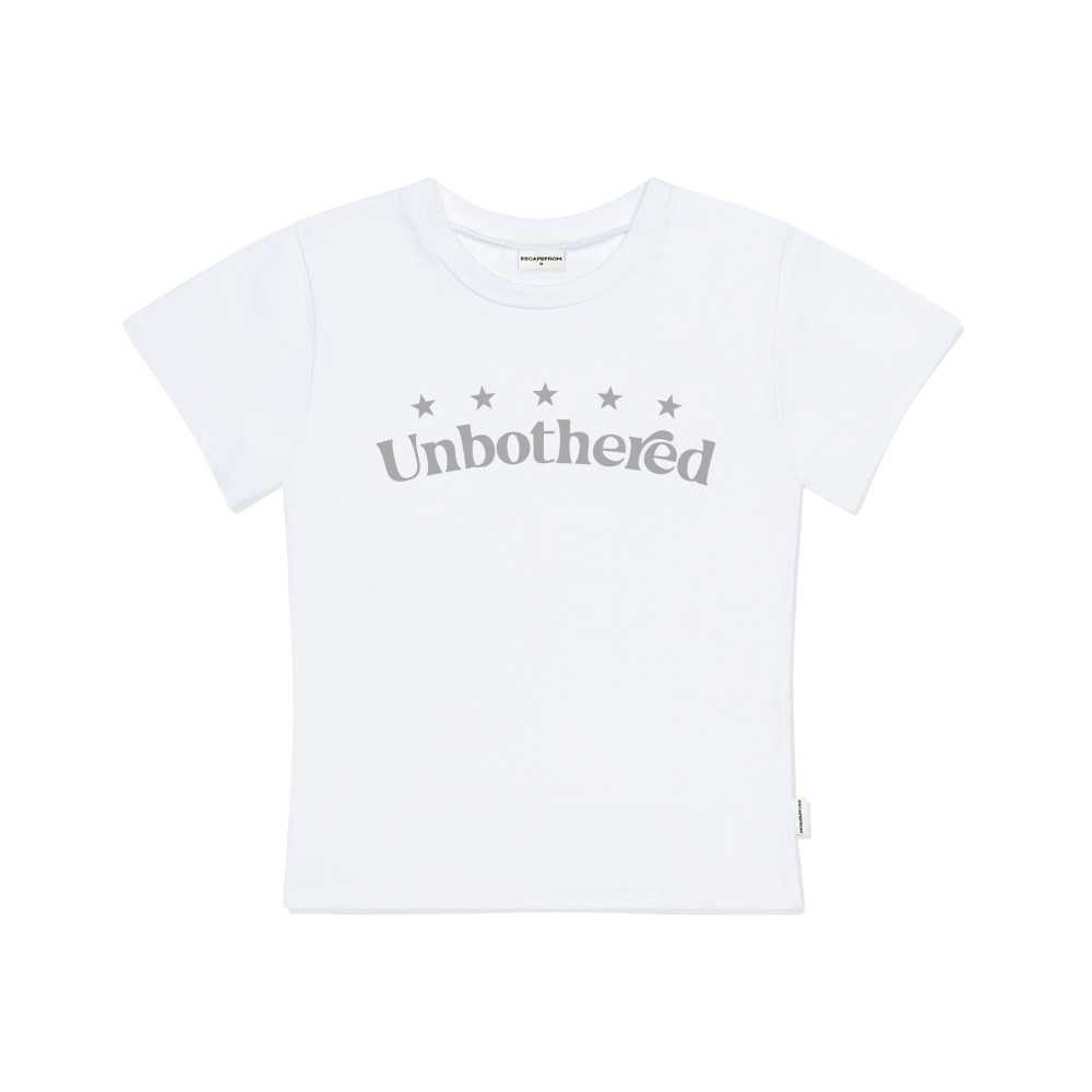 E251STS002WH Escapefrom Unbothered Printed Slim Fit Short Sleeve White