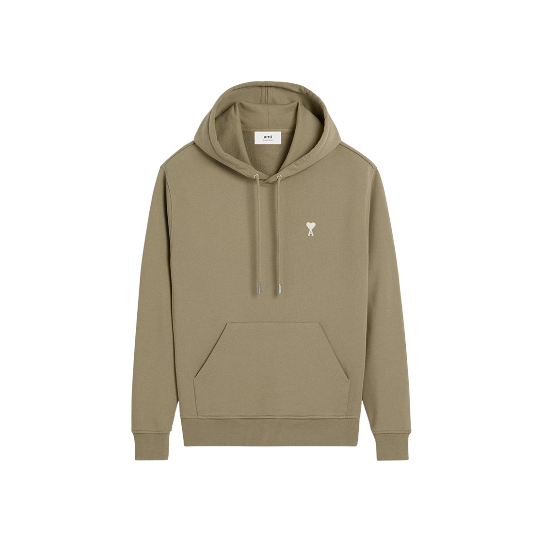 아미 스몰 하트 로고 루프백 오가닉 코튼 플리스 후드 로렐(AMI de Coeur Loopback Oragnic Cotton Fleece Hoodie Laurel) - 1