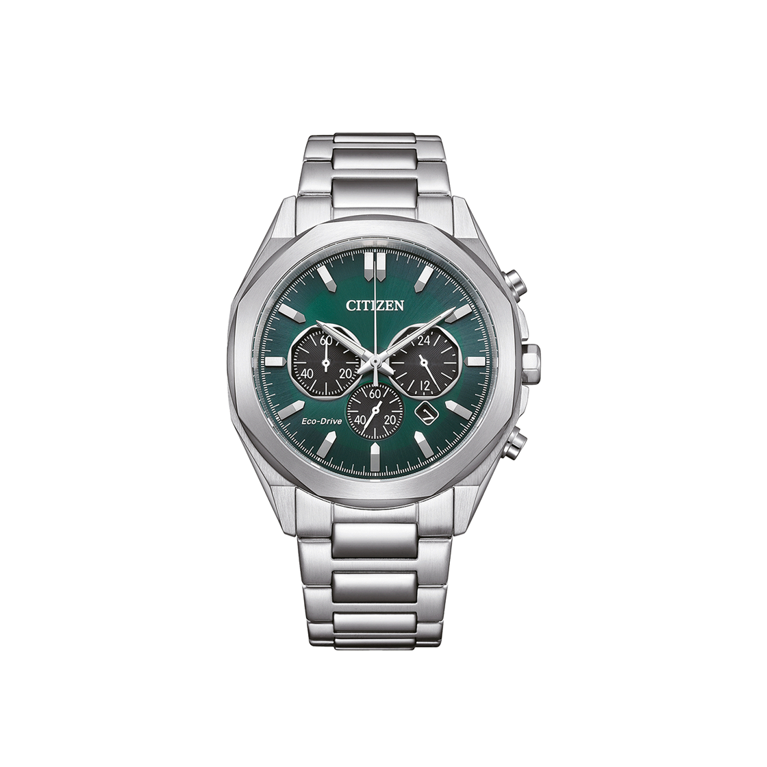 CA4590-81X Citizen Eco-Drive Gents 43mm Stainless Steel Green Silver