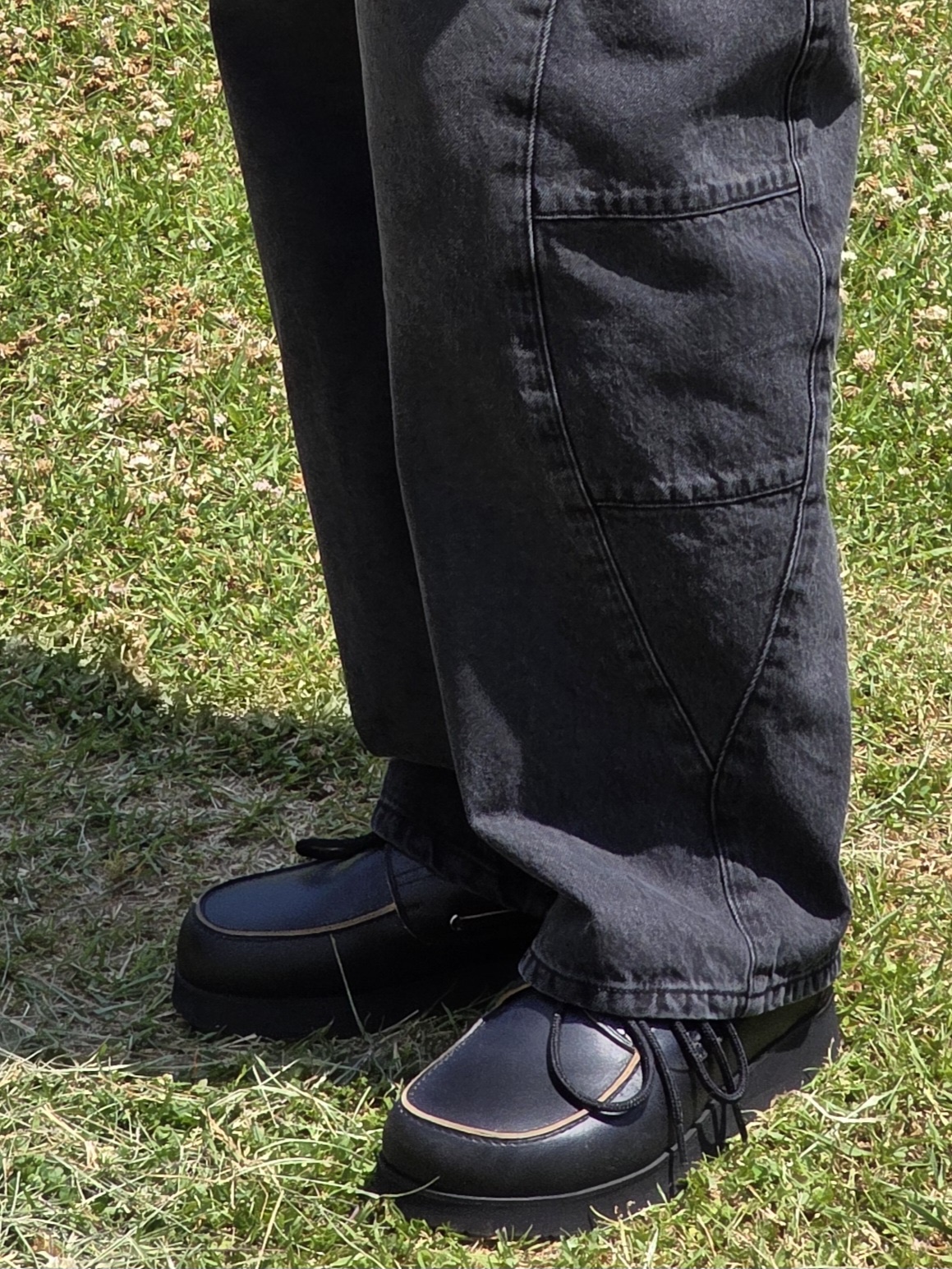 noun Sharp Corn Denim Pants Black 착용 스타일 - 4