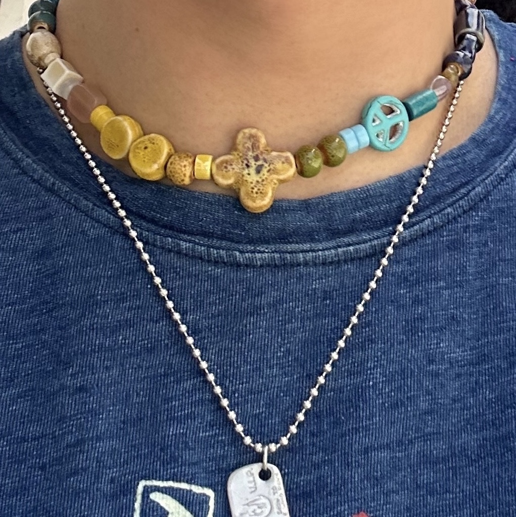 SANSI Joan Necklace Cerimic;Gemstone 착용 스타일