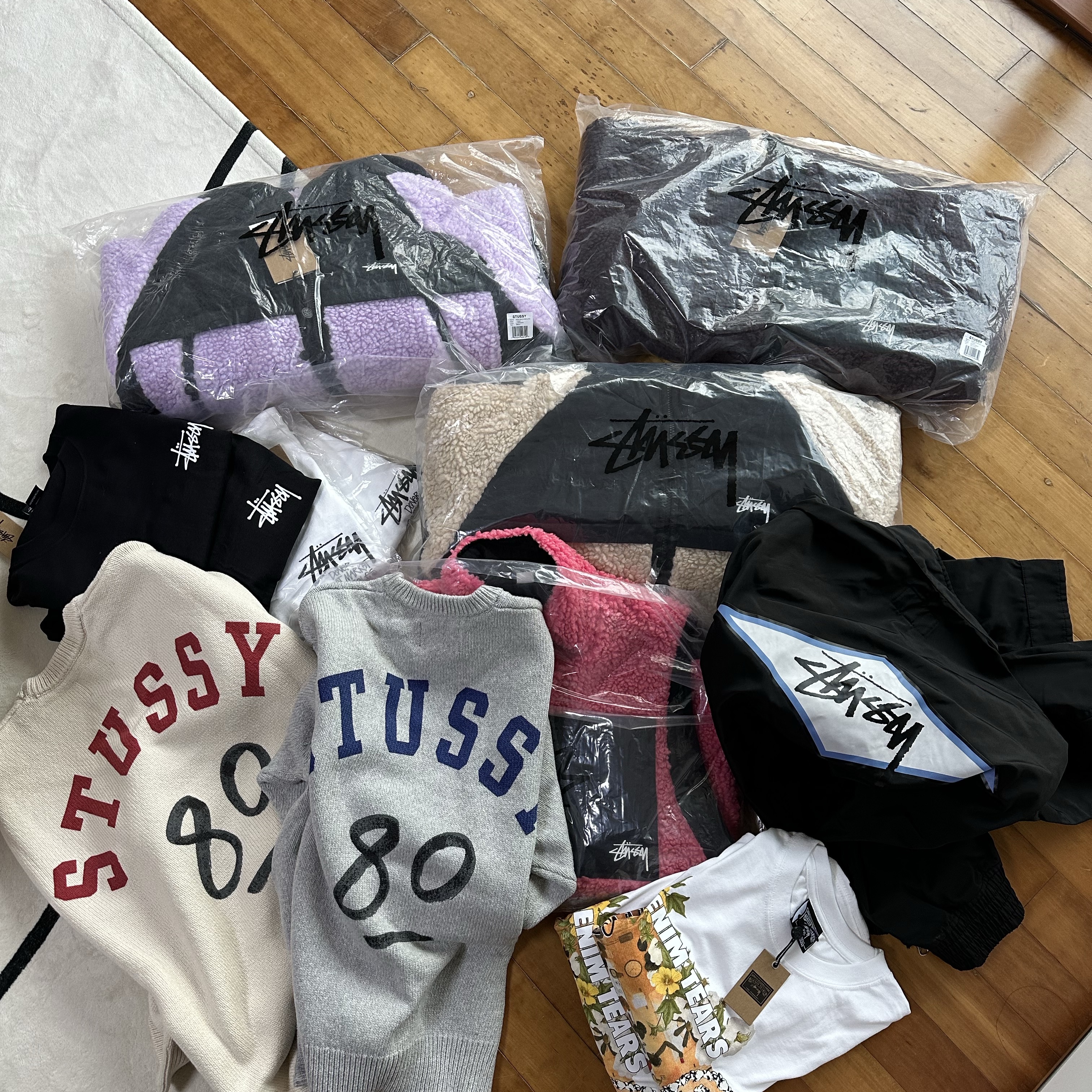 Stussy Handwritten Sweater Heather Grey 착용 스타일