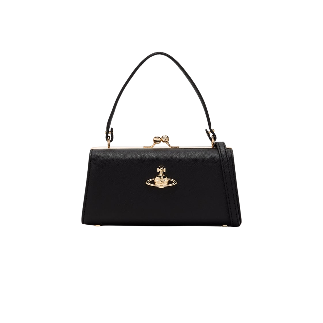 4B01000QW-S0021-N402 Vivienne Westwood Extra Large Doll Frame Purse Tote Bag Black