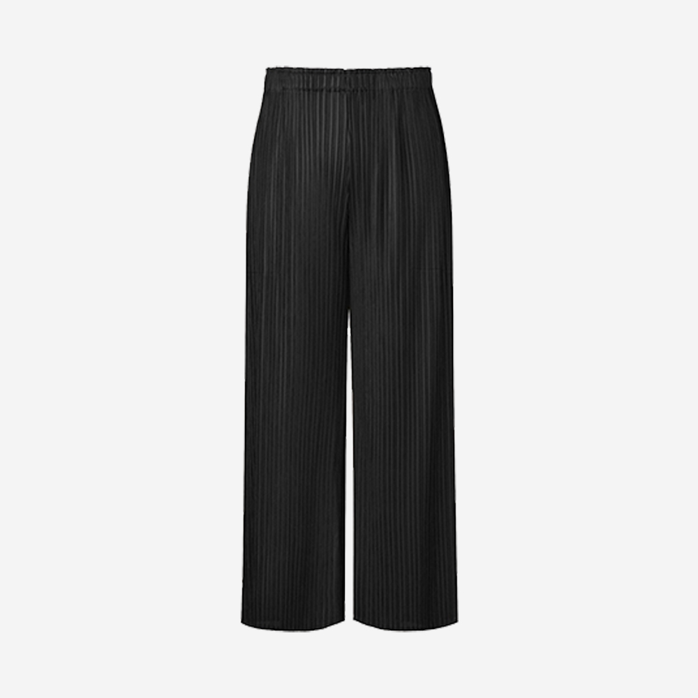 몽플리쎄 여성 베이직 일자핏 플리츠 팬츠 블랙(Monplisse Women Basic Straight Fit Pleats Pants Black) - 2