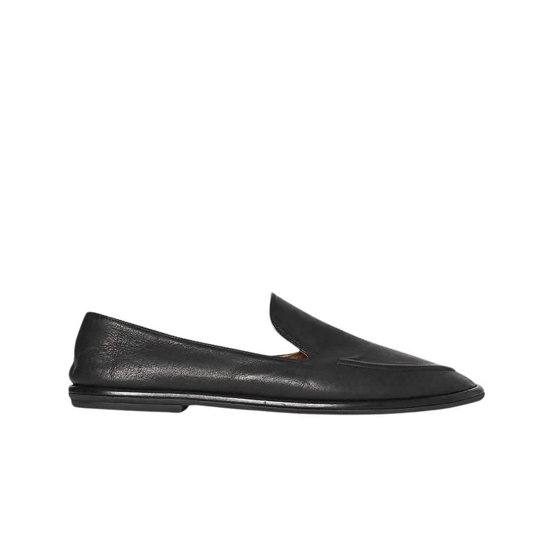 (W) 더 로우 카날 레더 로퍼 블랙((W) The Row Canal Leather Loafer Black)