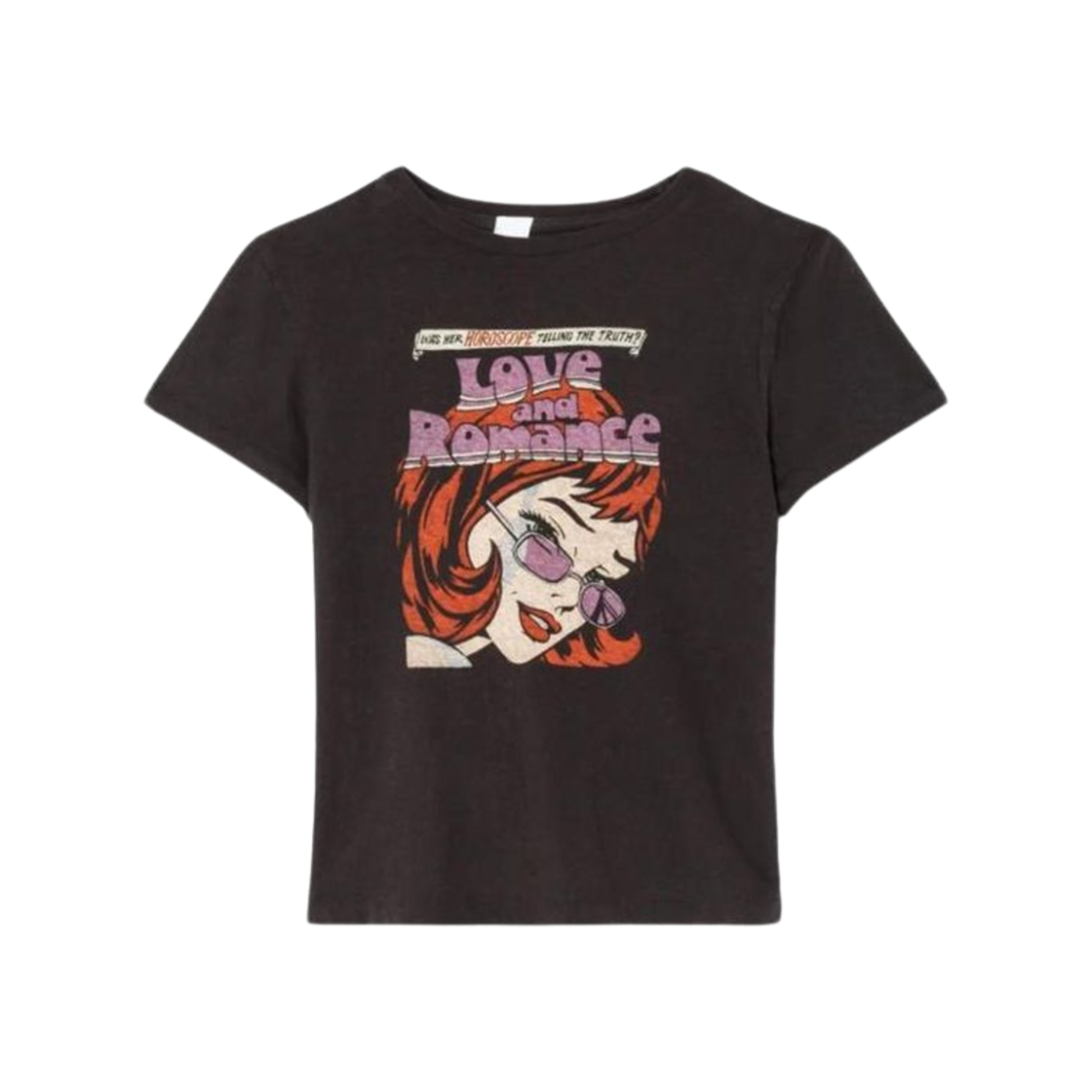 024-02WCGT263 (W) Re/Done Classic Love Romance T-Shirt Washed Black