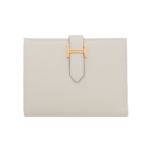 IT7VUO4286QJ Hermes Bearn Compact Wallet Craie Gold