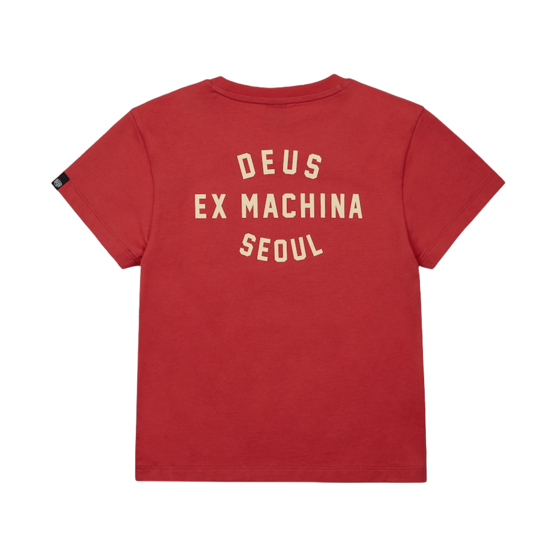 (W) 데우스 엑스 마키나 서울 컬리지 어드레스 크롭 티셔츠 레드((W) Deus Ex Machina Seoul College Address Crop T-Shirt Red) - 2