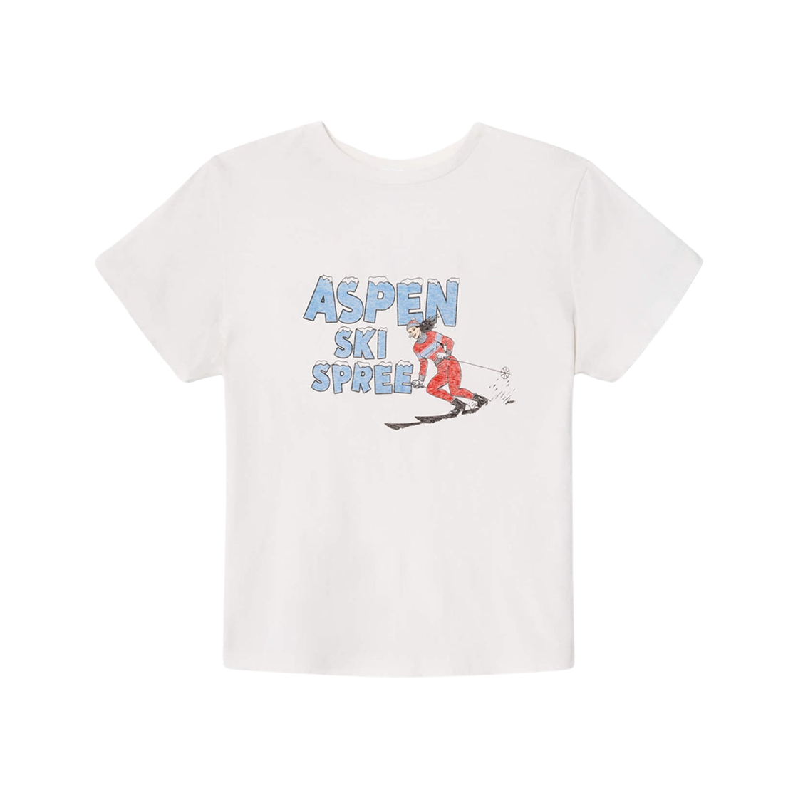 (W) 리던 클래식 스키 스프리 티셔츠 빈티지 화이트((W) Re/Done Classic Ski Spree T-Shirt Vintage White)