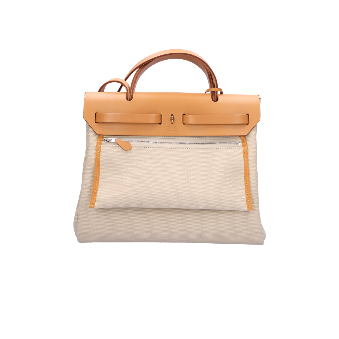 ITUIUORVT8GK HERMES Herbag Zip 31 Bag in Canvas Naturel/Sable with Palladium Hardware (U Stamp) - #3