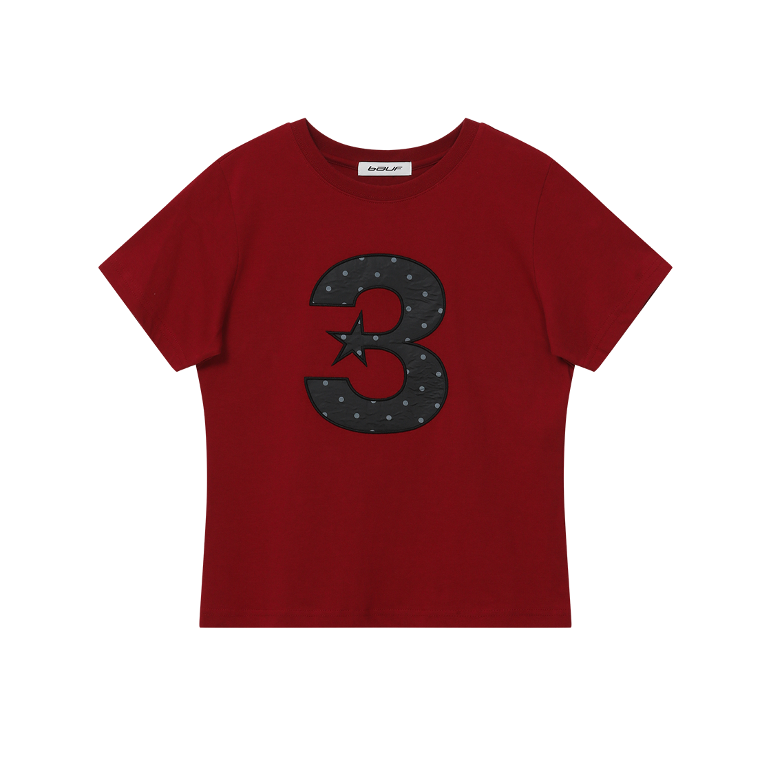 BT25SS-WRED9 BAUF 3 logo dot slim fit t-shirt red
