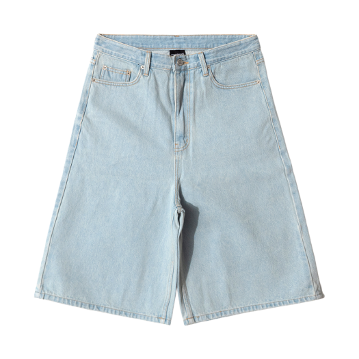 Q5MMST003IBL QT8 GARMENTS Denim Wide Bermuda Shorts Ice Blue