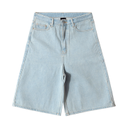 QT8 GARMENTS Denim Wide Bermuda Shorts Ice Blue