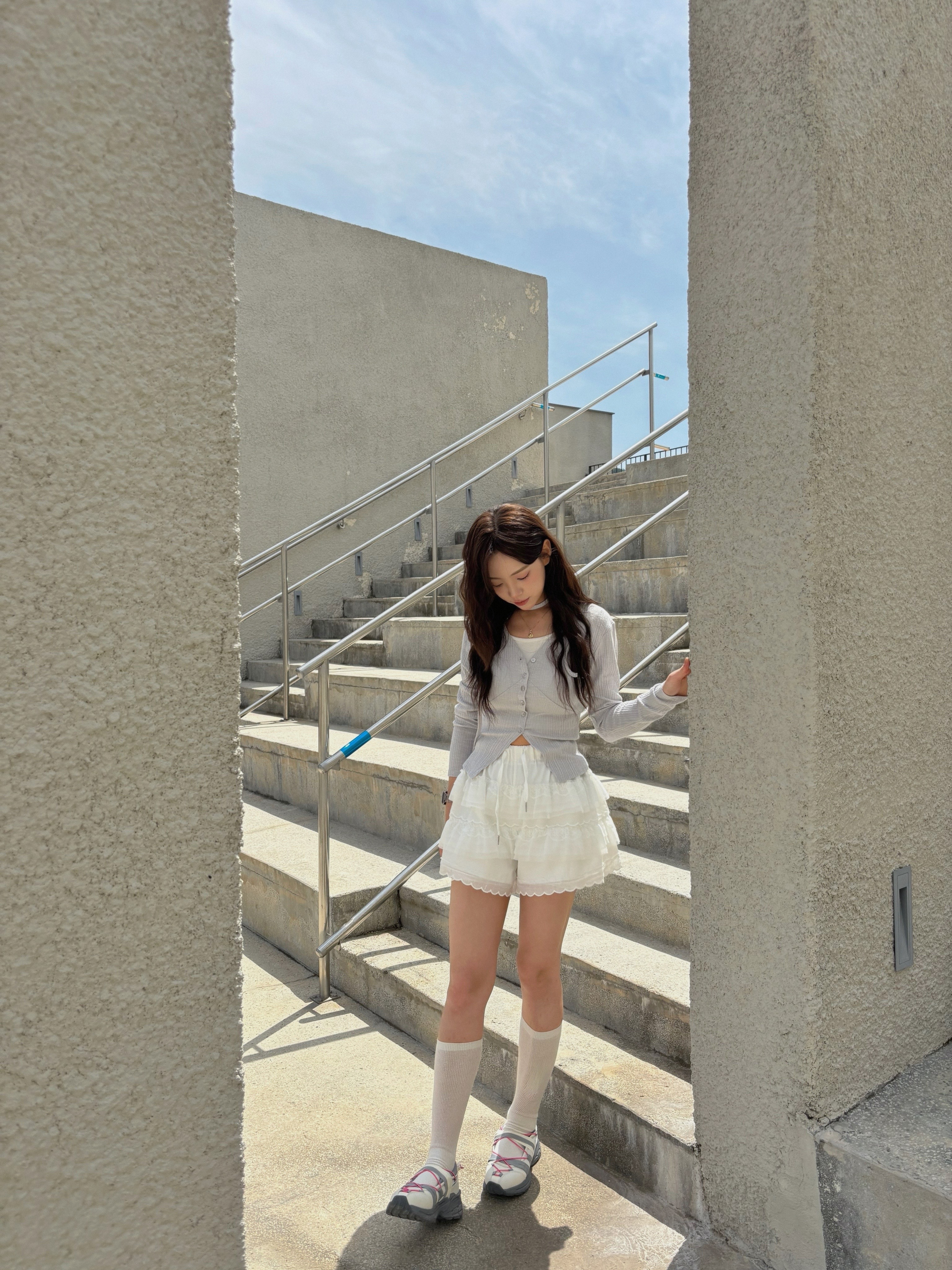 le coq sportif Reto Mary Jane Ivory 착용 스타일 - 3