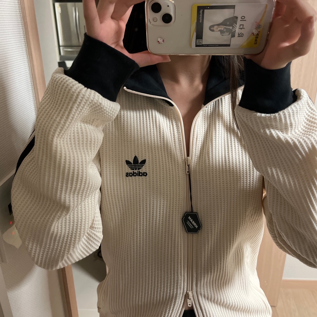 Adidas Waffle Beckenbauer Track Top Wonder White - KR Sizing 착용 스타일