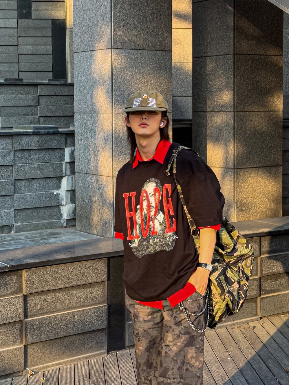 GRAILZ Pain Ends T-Shirts Black 착용 스타일 - 2