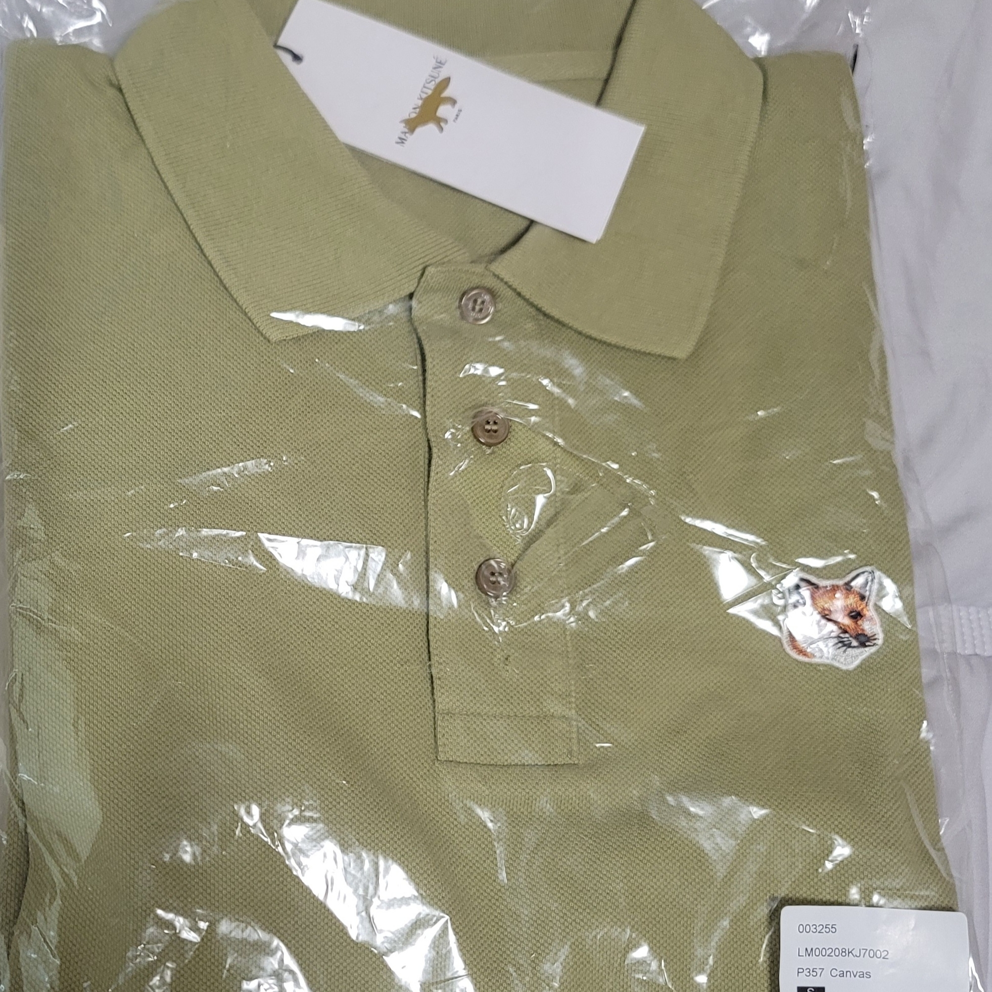 Maison Kitsune Fox Head Patch Polo Moonlight Blue 착용 스타일