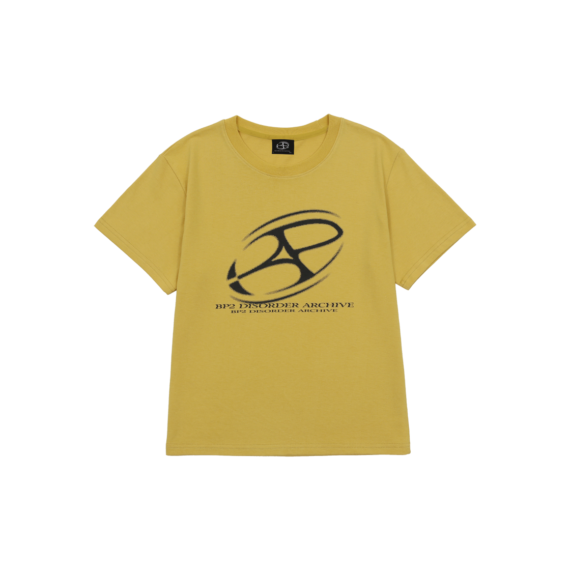 25SSS0509 BP2DISORDER Big Graphic Logo Crop Tee Yellow