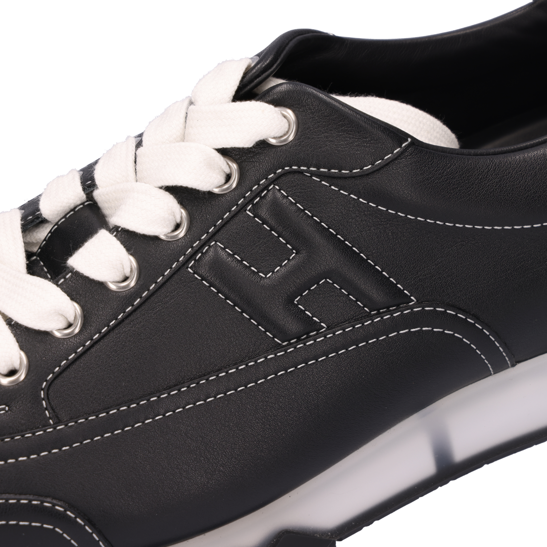 IT322N92JQQN HERMES Trail Sneakers in Calfskin Noir Size 40 - #6