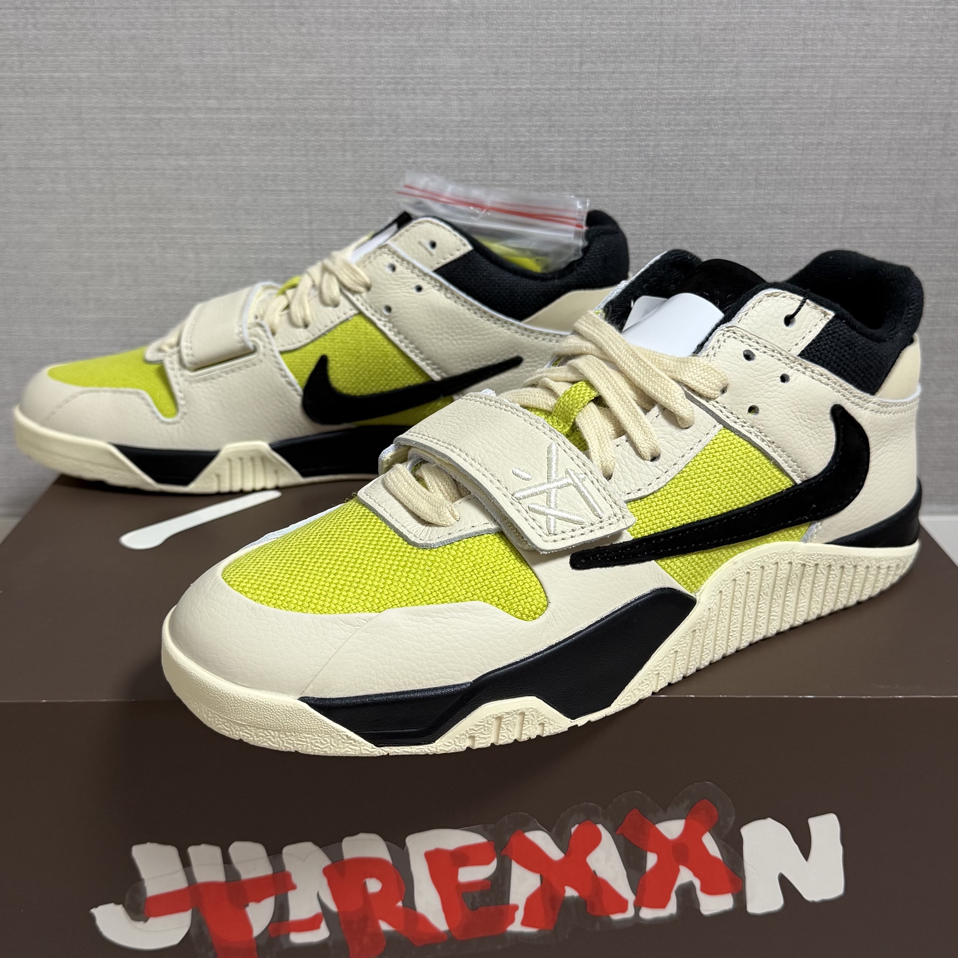 Jordan x Travis Scott Jumpman Jack TR Bright Cactus 착용 스타일