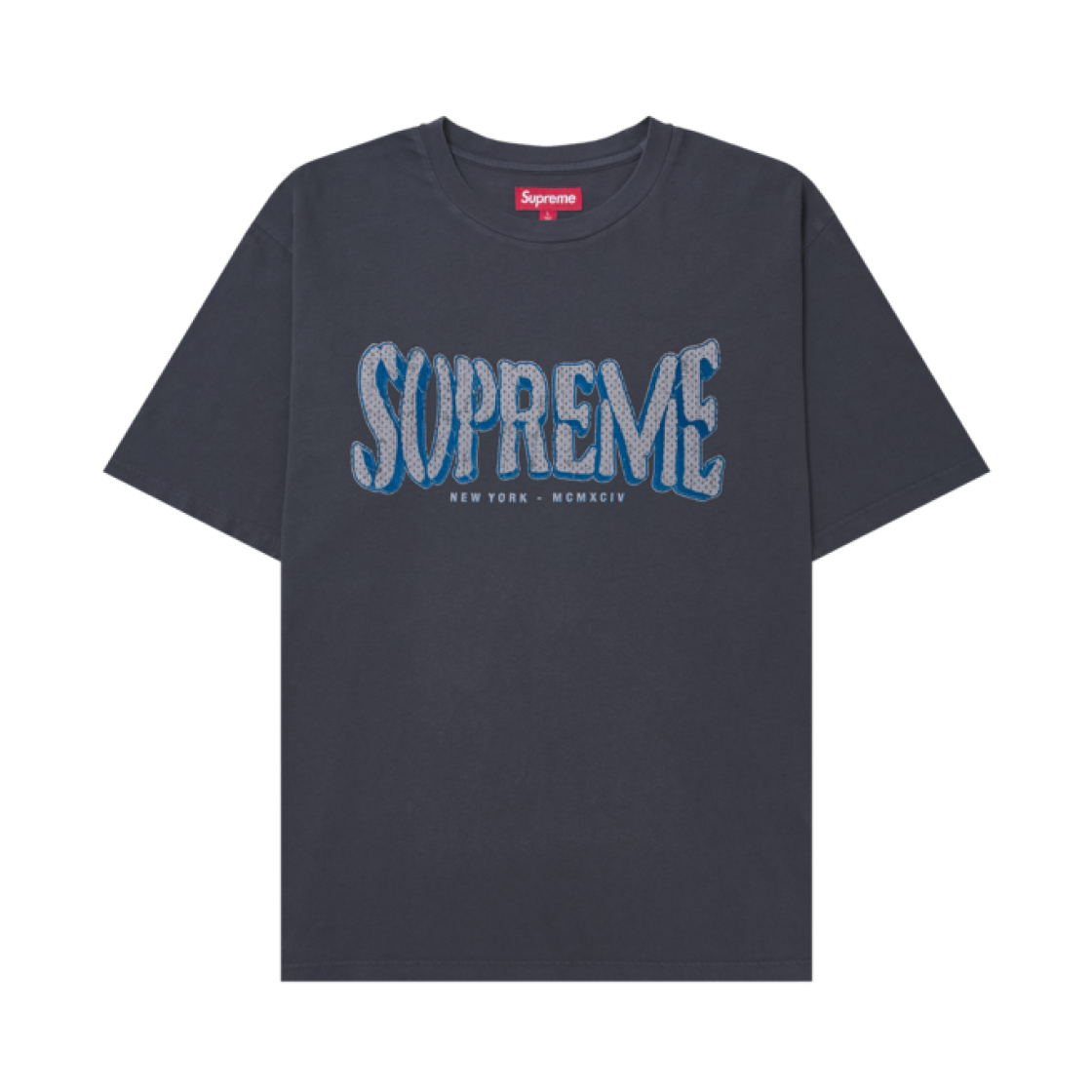 슈프림 플록 워시드 숏슬리브 탑 더스티 네이비 - 25SS