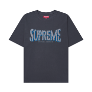 Supreme Flocked Washed S/S Top Dusty Navy - 25SS