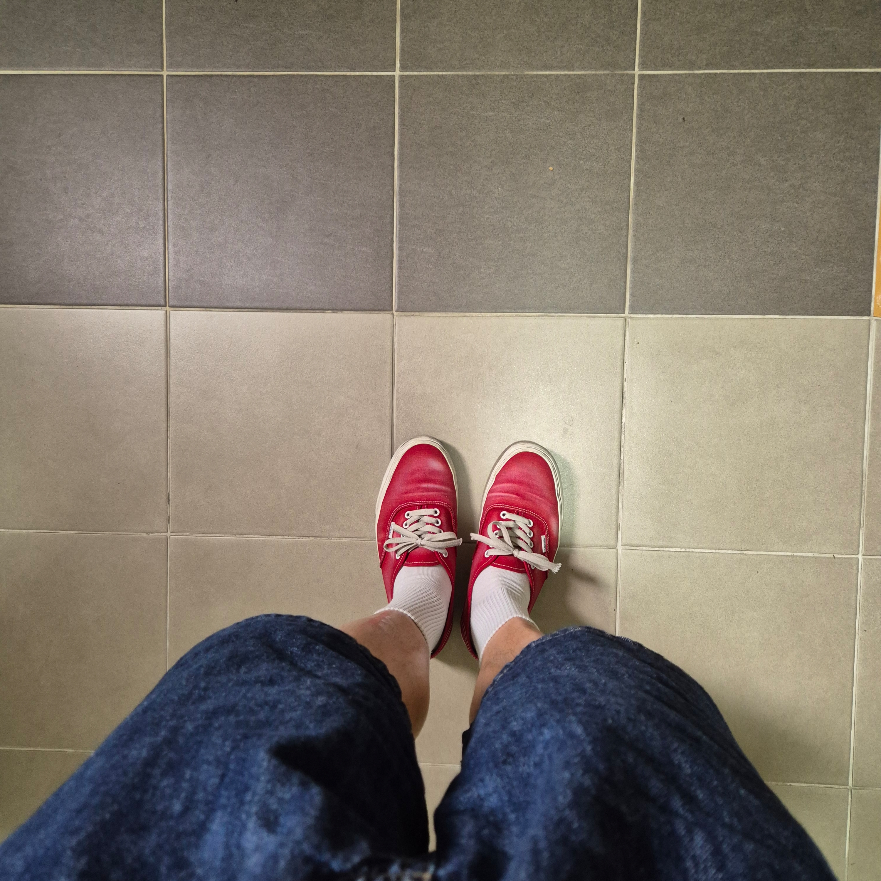 Vans Authentic Wave Washed Red 착용 스타일