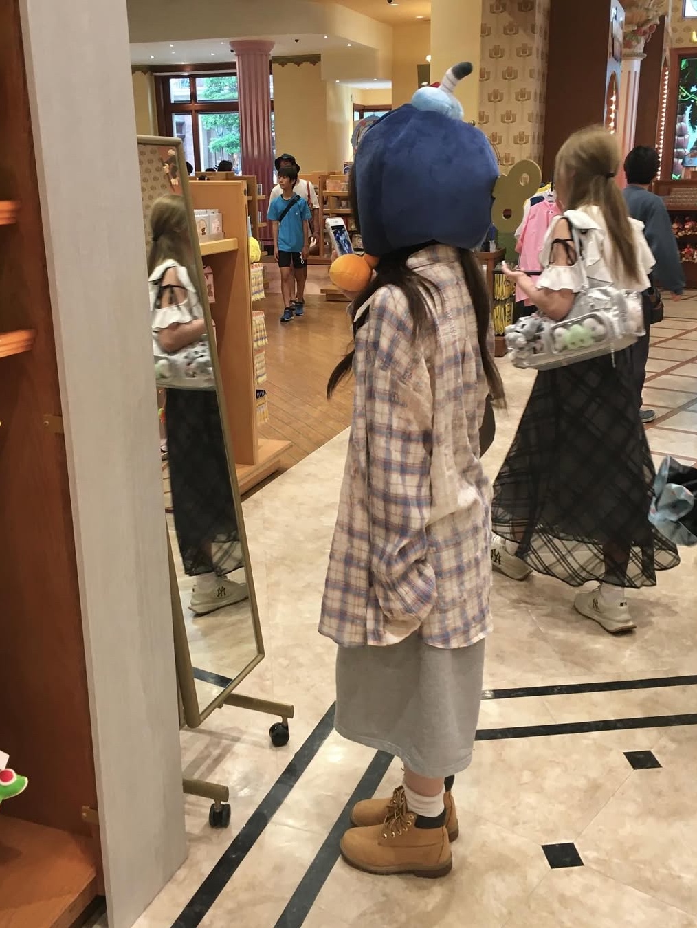GRAILZ Bleached Plaid Summer Shirts Blue 착용 스타일 - 3