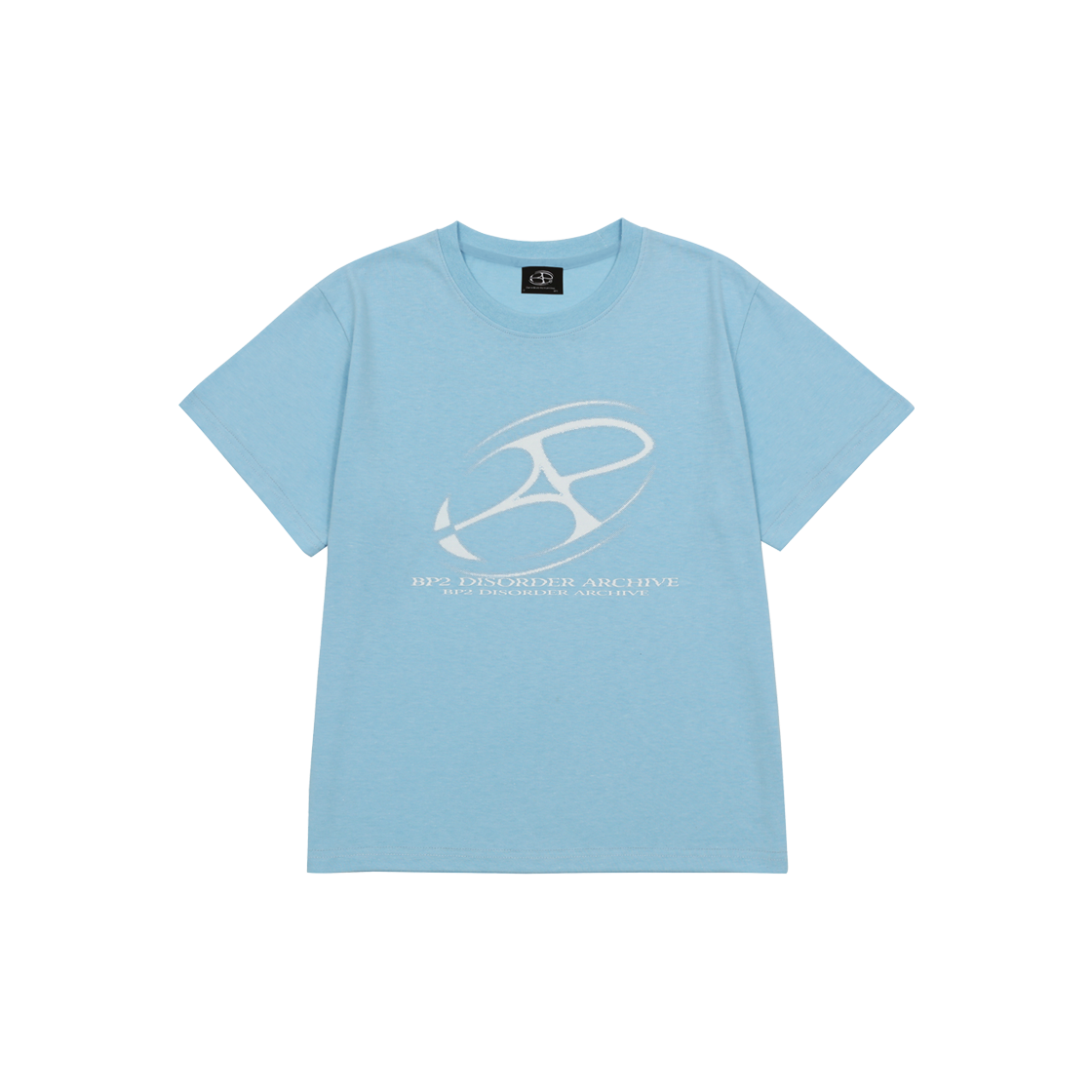 25SSS0510 BP2DISORDER Big Graphic Logo Crop Tee Blue