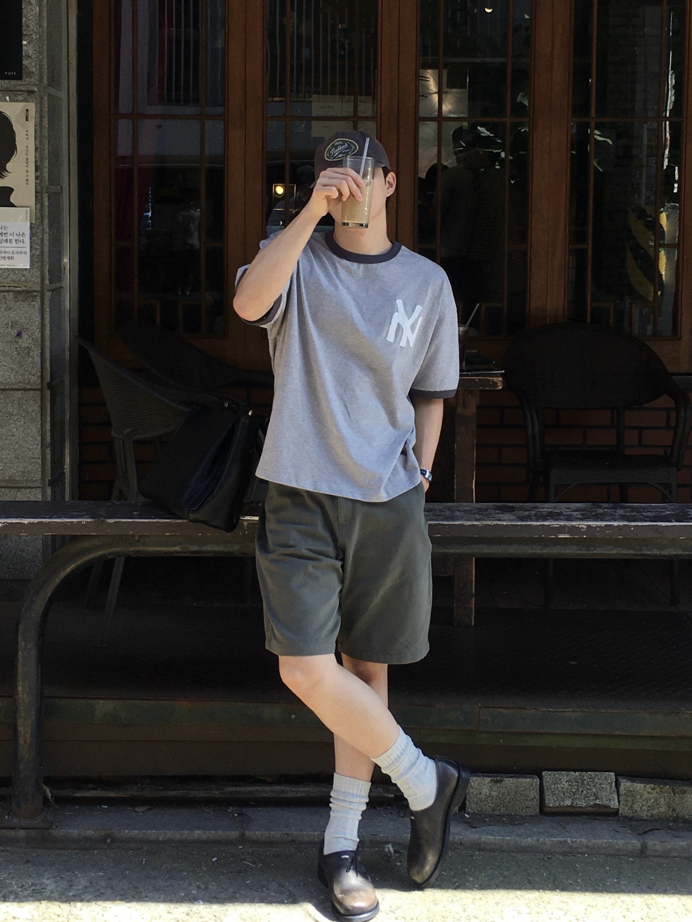 [6% 적립] NegativeThree Oblique Derby Shoe Black Beige, Casio LTP-V007L-7B1 착용 스타일 - 1