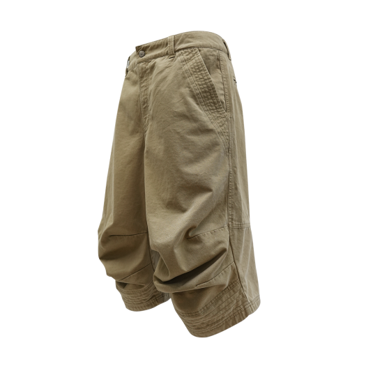 25029-9621-011-BE Farfromwhat Far Curved Knee Shorts Beige