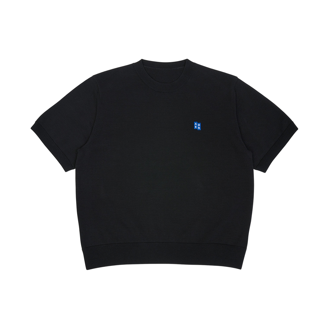 아더에러 시그니피컨트 BL 태그 하프 슬리브 니트 01 느와르(Ader Error Sig; BL Tag Half Sleeve Knit 01 Noir) - 1