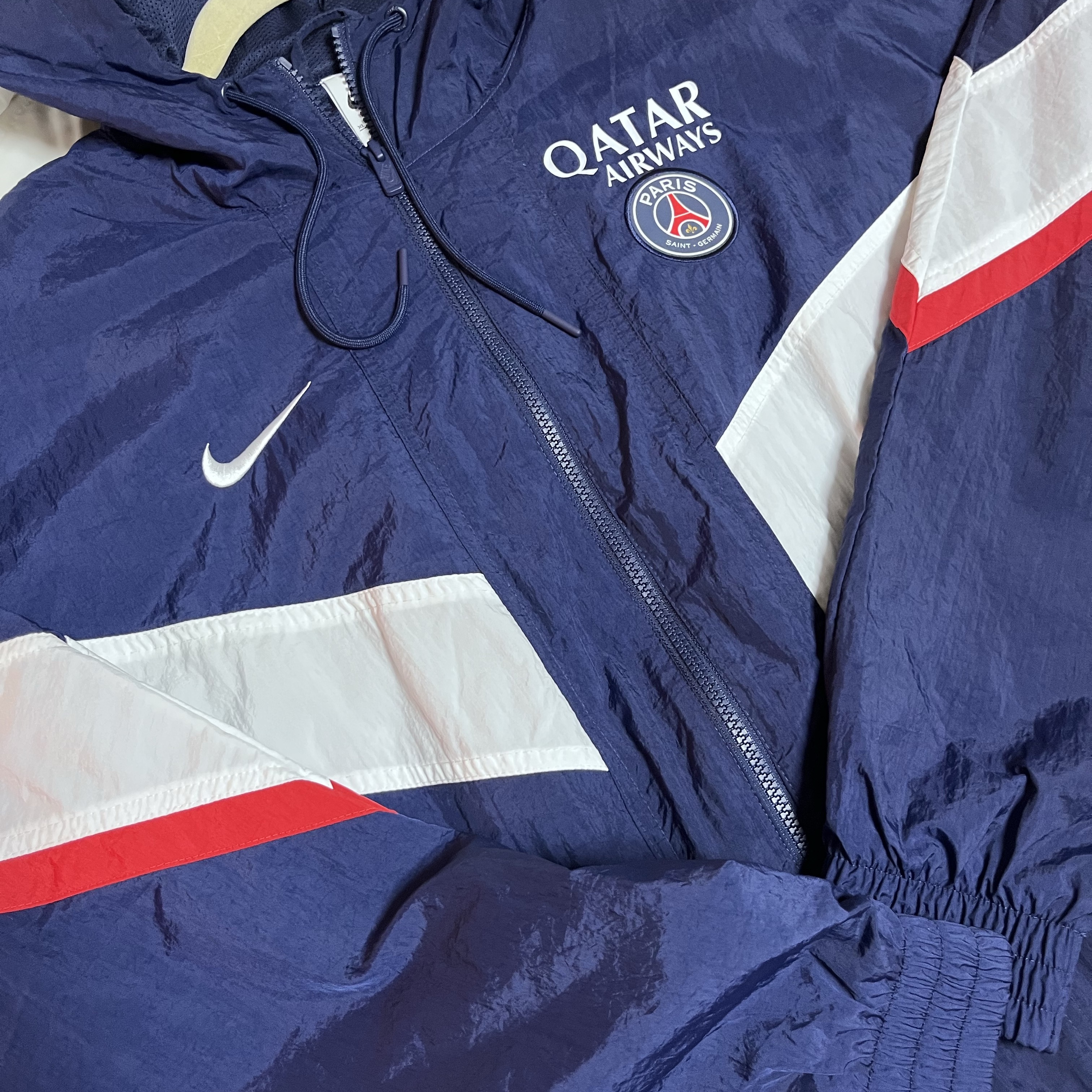 Nike Paris Saint-Germain Strike Woven Soccer Jacket Midnight Navy 착용 스타일 - 1