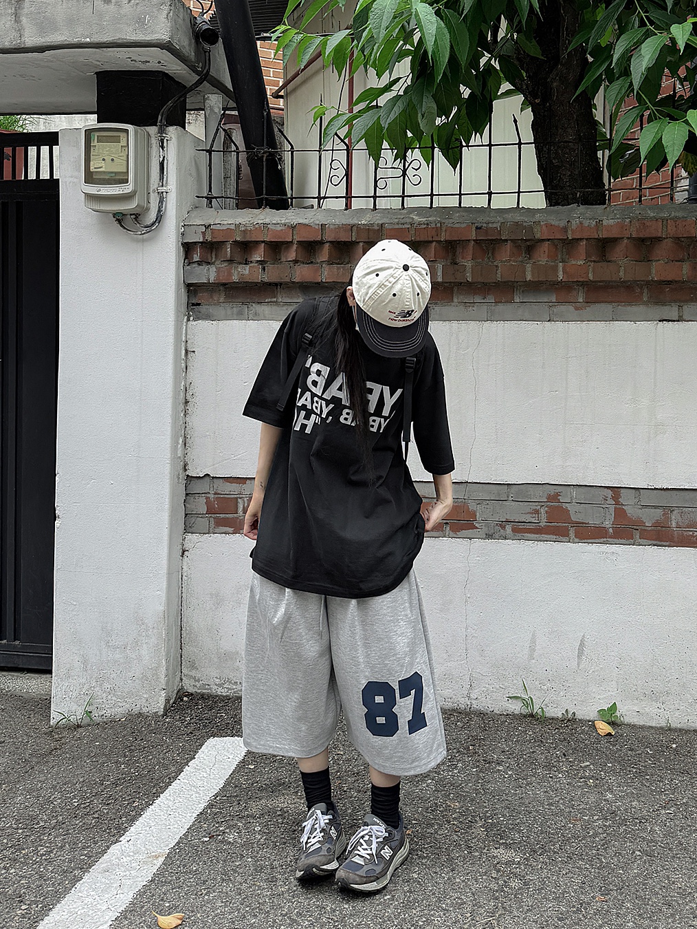 New Balance 992 Made in USA Navy 착용 스타일 - 1