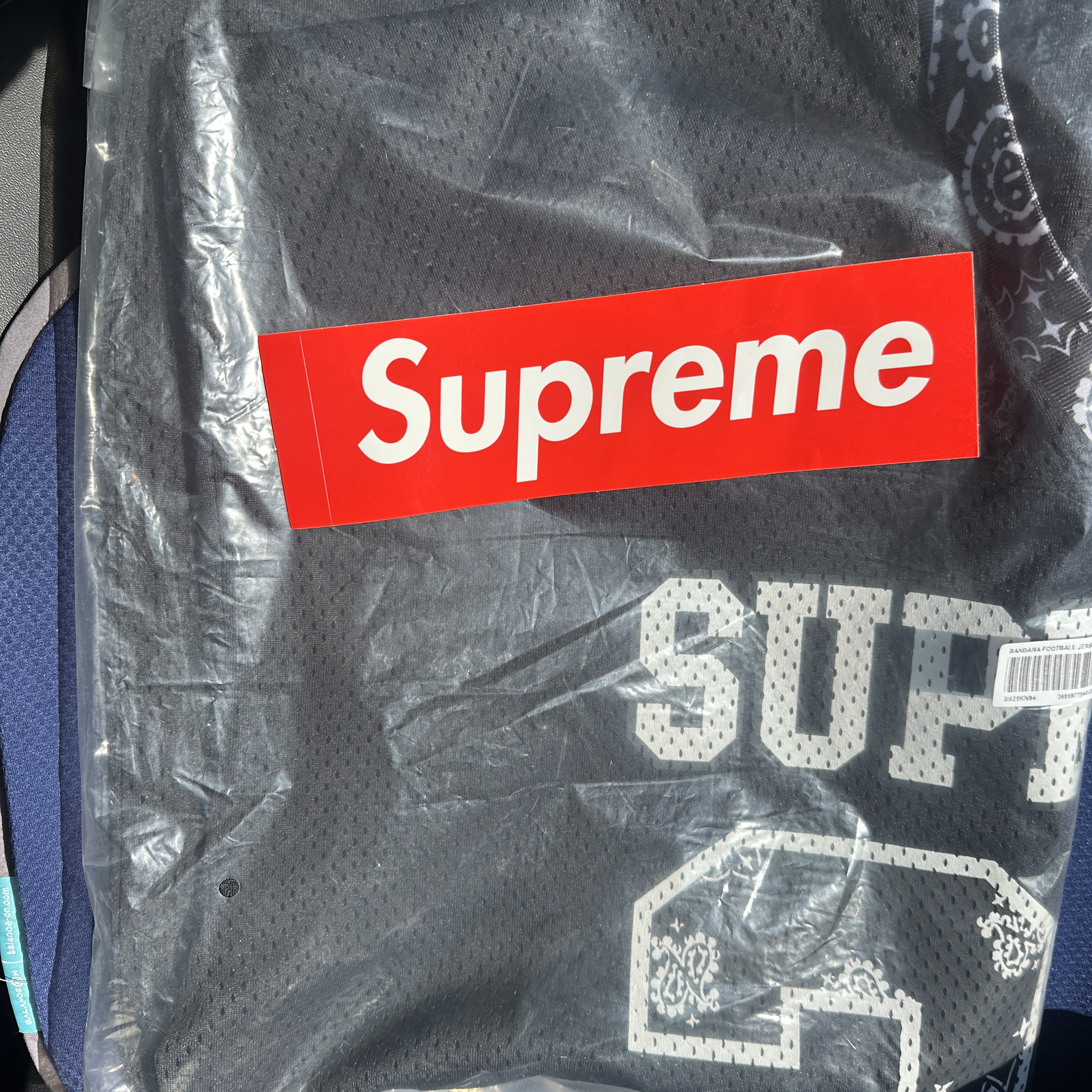 Supreme Bandana Football Jersey Black - 25SS 착용 스타일 - 1