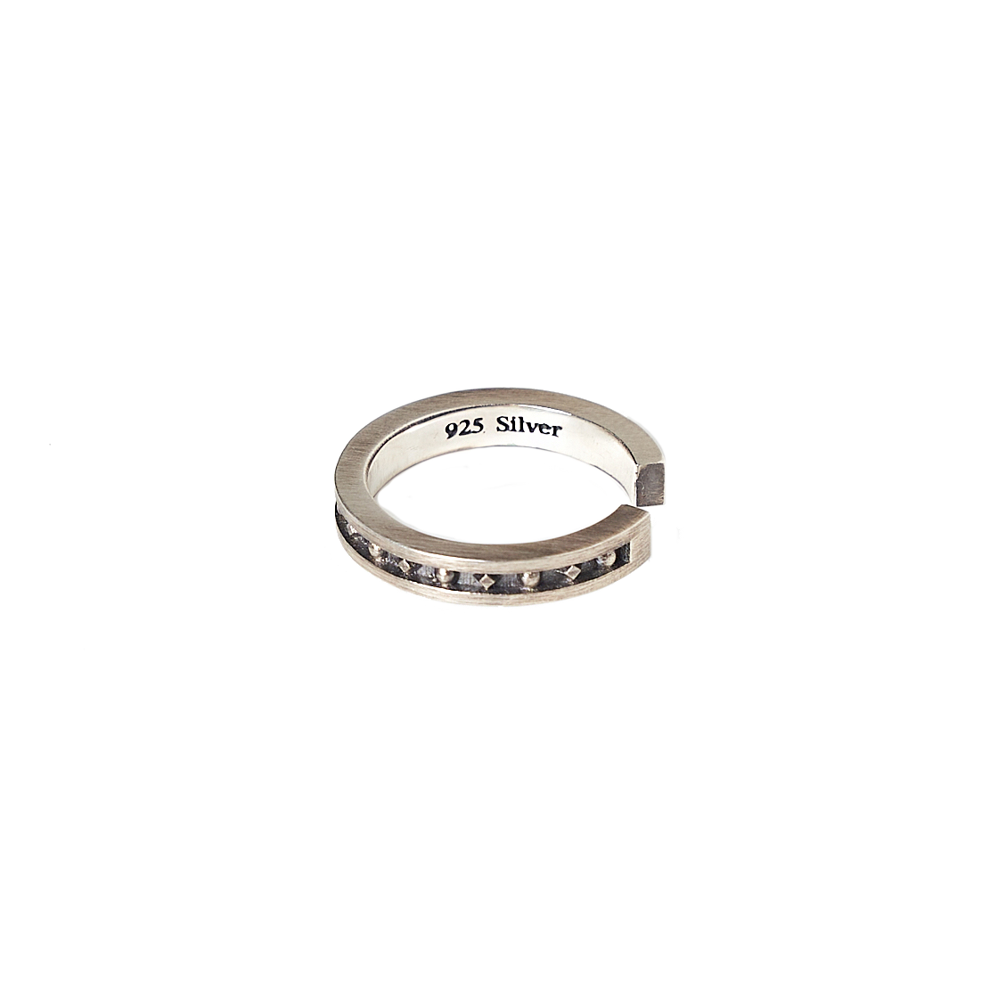 DJ25R01 December Ten Detail Open Ring Sterling Silver