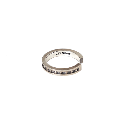 DJ25R01 December Ten Detail Open Ring Sterling Silver
