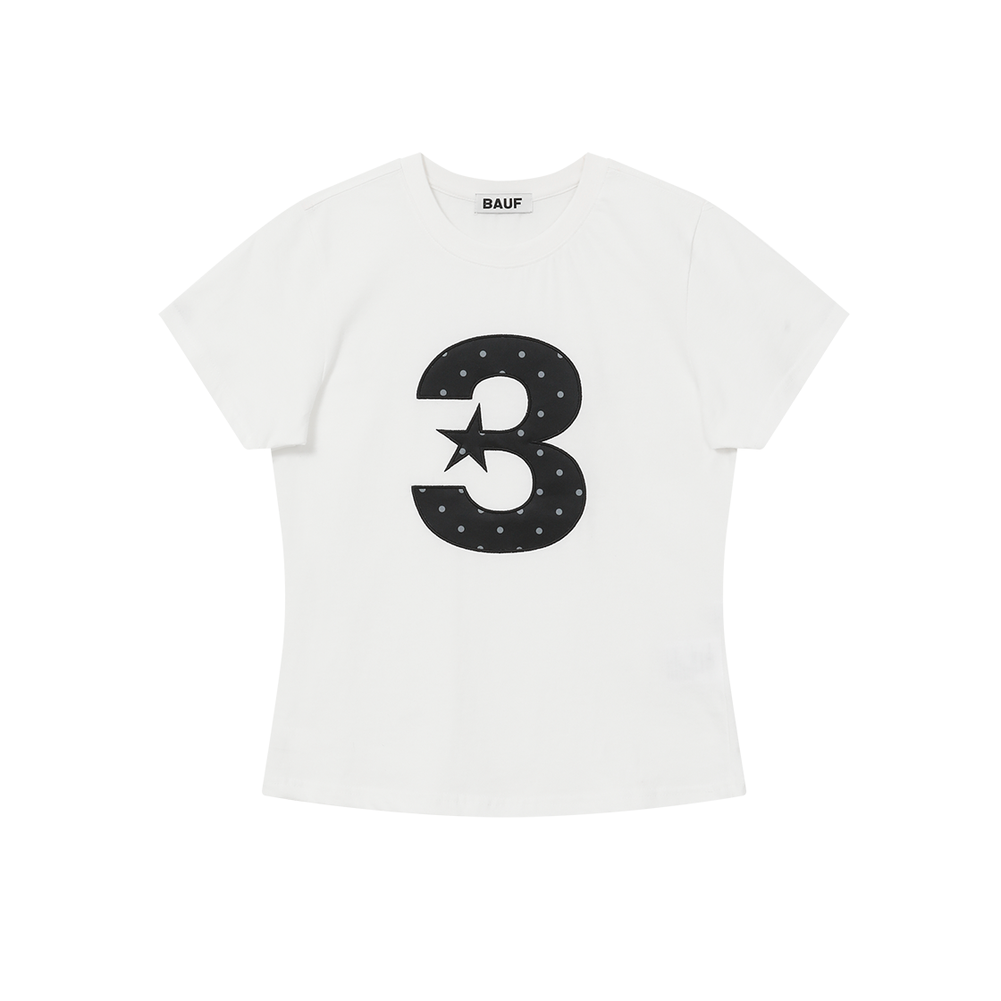 BT25HS-WWHT9 BAUF 3 logo dot slim fit t-shirt white