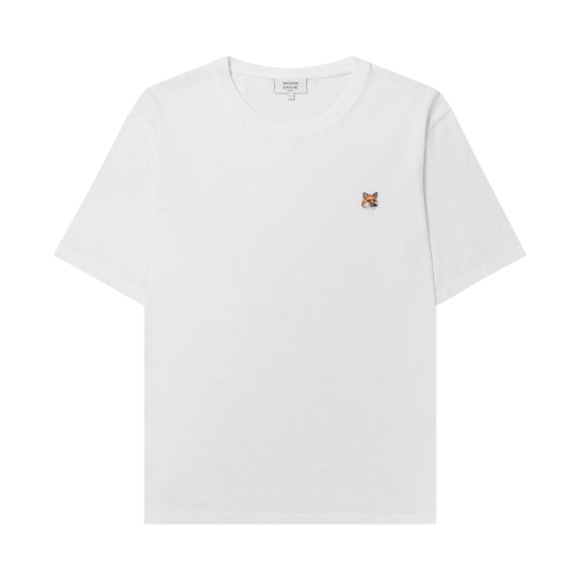 LM00104KJ0008-P100 Maison Kitsune Fox Head Patch Regular T-Shirt White