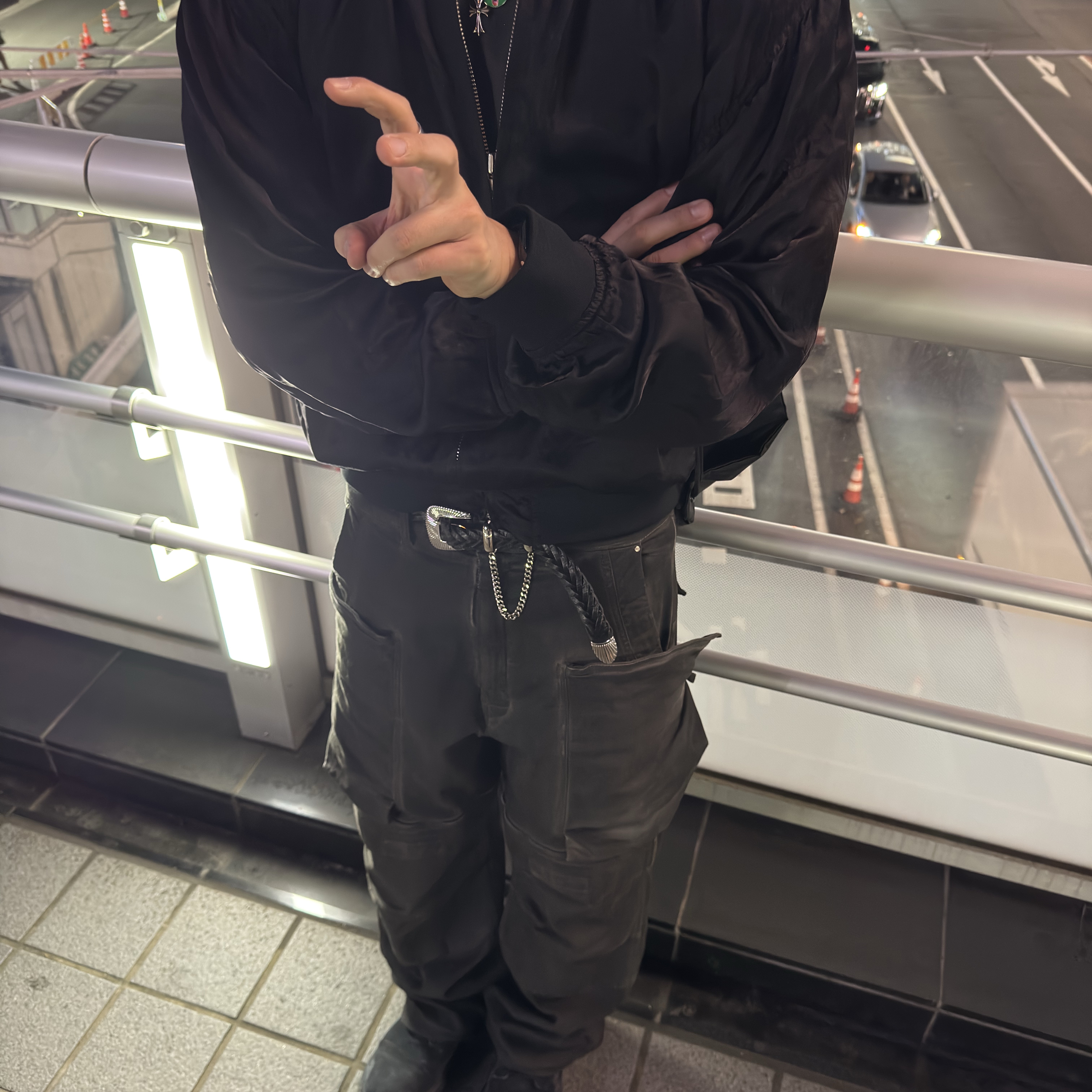Balenciaga Combat Strike 20mm Boots Black, CDG '84-85 Staff Blouson Black 착용 스타일 - 3