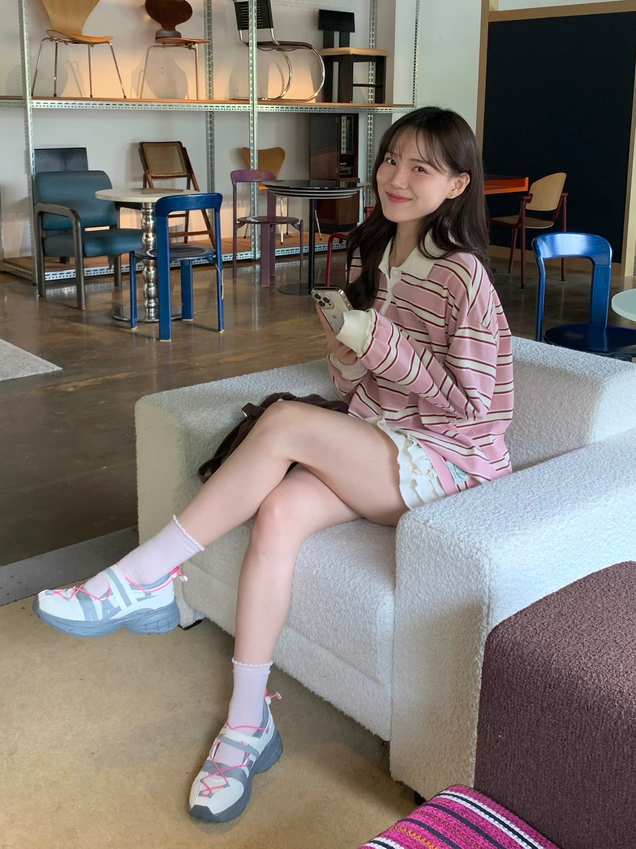 le coq sportif Reto Mary Jane Ivory 착용 스타일 - 2