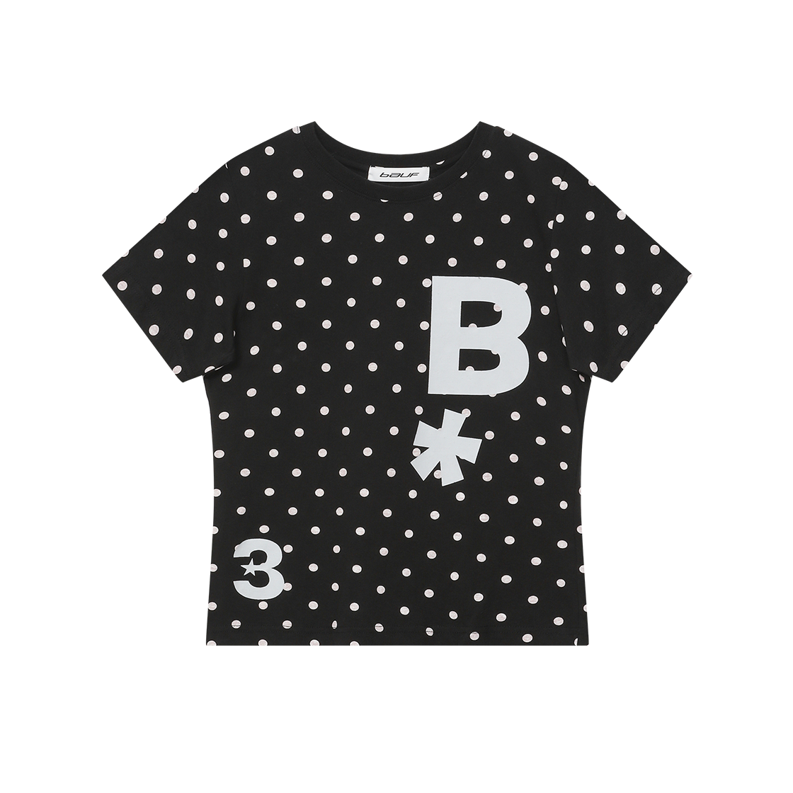 BT25SS-WDBK8 BAUF B logo slim fit t-shirt dot black