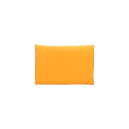 ITARTDVQK5H5 HERMES Calvi Card Holder in Swift Leather Jaune Dore (B Stamp)